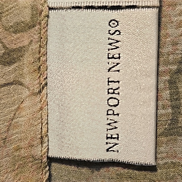 Silk Chiffon Newport News, Y2K blouse. Size 12. Paisley‎ moss green/light pink. - Picture 7 of 9